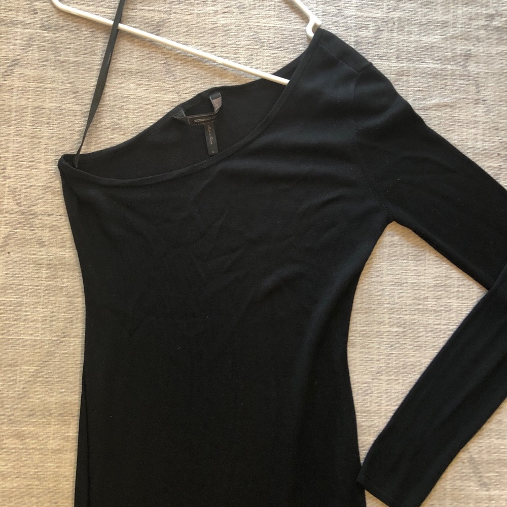 BCBG MaxAzria one shoulder full length dress S